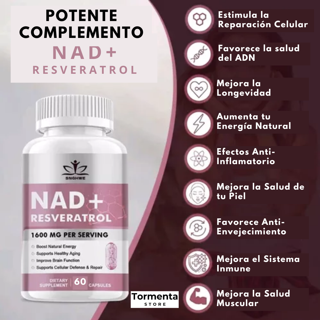 NAD+Resveratrol SNGHWE™ (60 Cápsulas) + ENVIO GRATIS