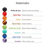 Pulsera Siete Chakras y piedras volcánicas - Rincón Zen